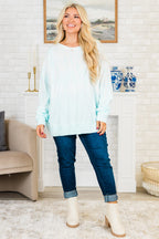 Caribbean Splash Pullover, Neon Blue