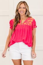 Carolina Lily Top, Hot Pink