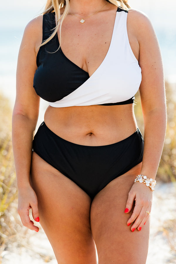 Catch Flights Swim Bottom, Black/White