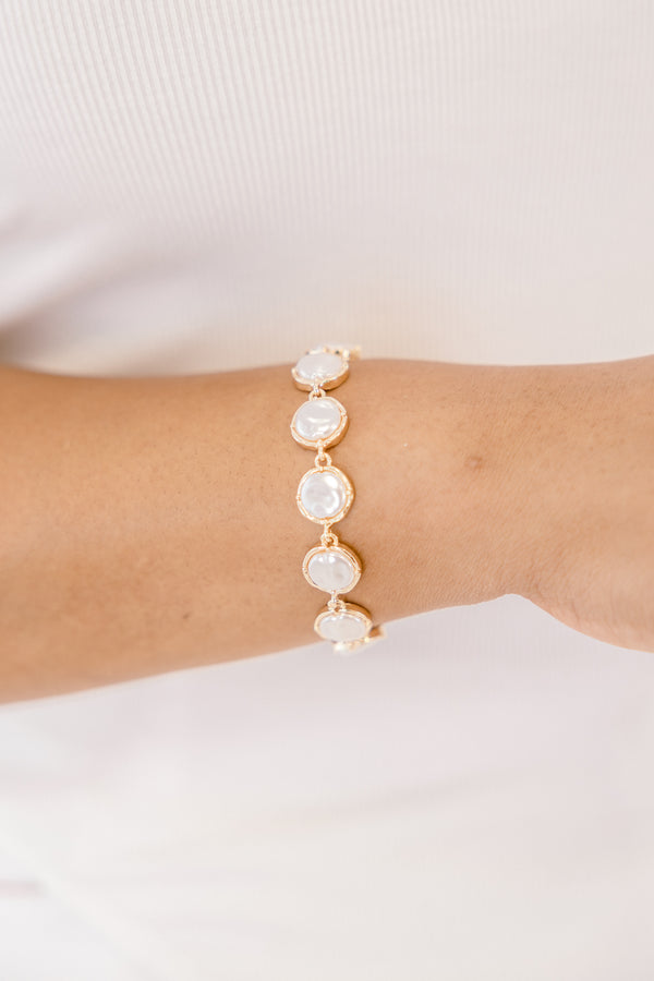 Catching Up With You Bracelet, Pearl