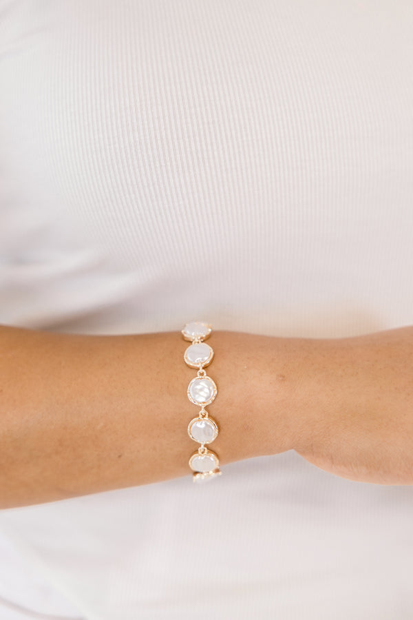 Catching Up With You Bracelet, Pearl