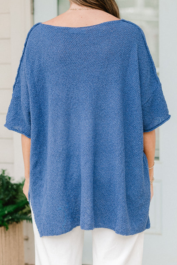 Celebrating Life Sweater, Denim Blue