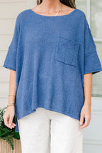 Celebrating Life Sweater, Denim Blue