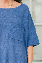 Celebrating Life Sweater, Denim Blue