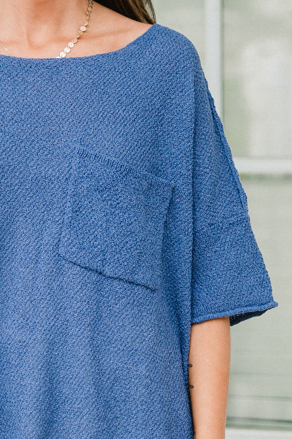 Celebrating Life Sweater, Denim Blue
