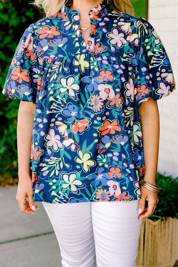 Changing With Time Top, Navy