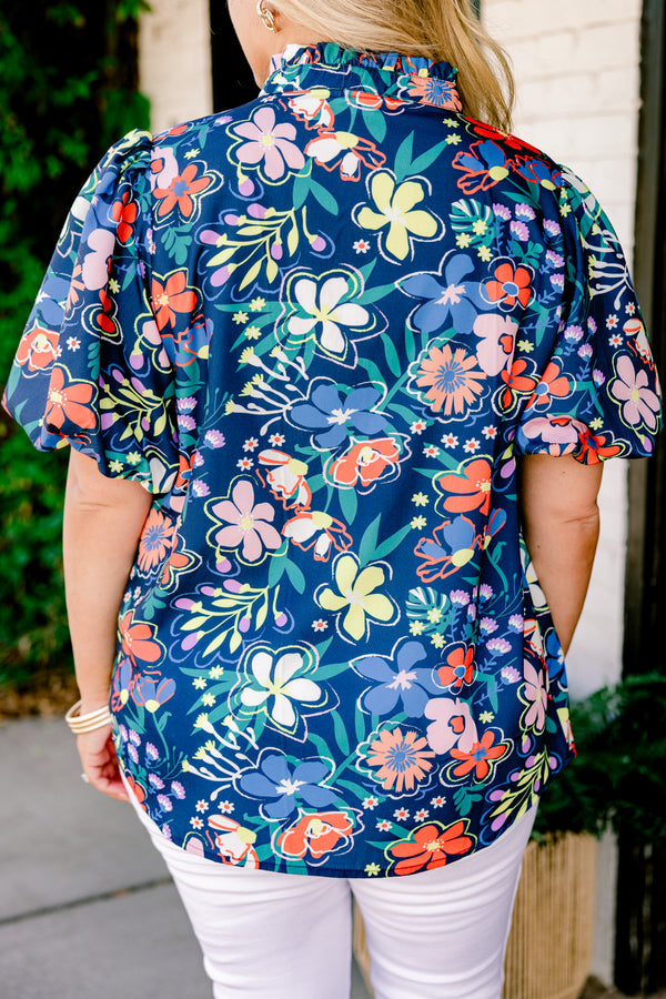 Changing With Time Top, Navy