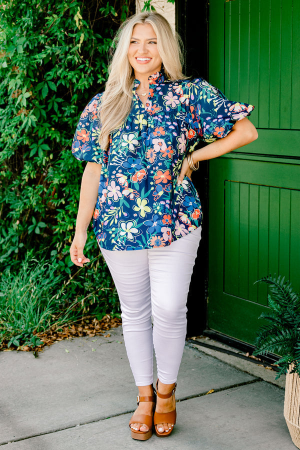 Changing With Time Top, Navy