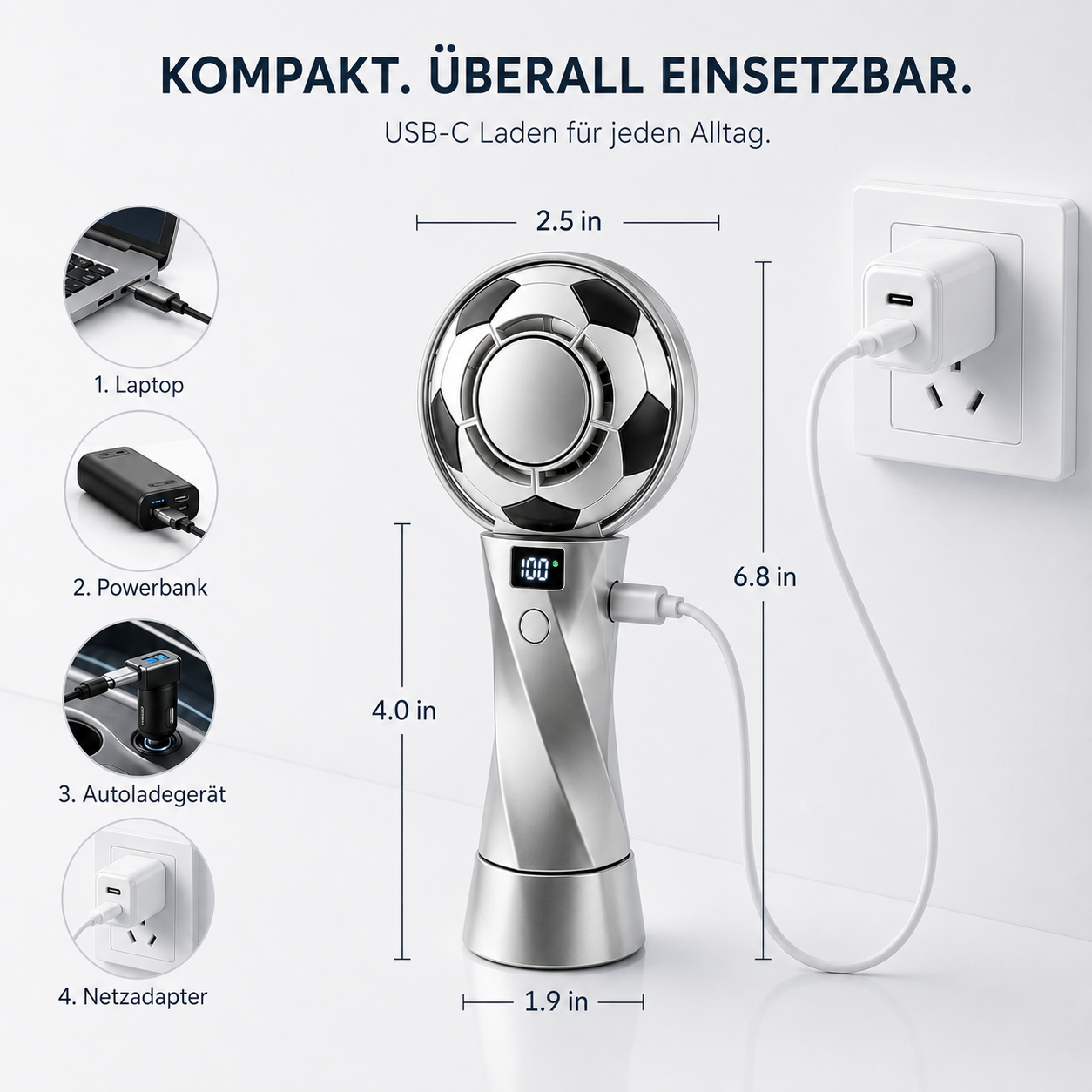 FrostKick™ Mini Handventilator mit Kühlpad