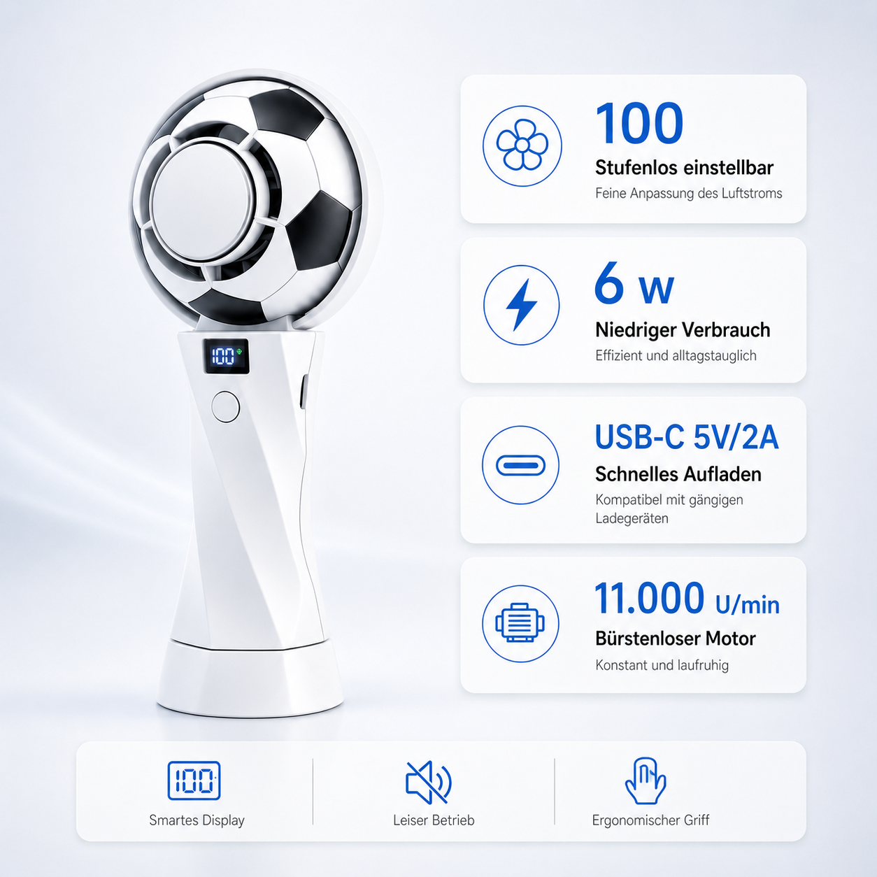 FrostKick™ Mini Handventilator mit Kühlpad