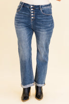 Check The Time Jeans, Dunkle Waschung