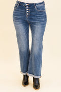 Check The Time Jeans, Dunkle Waschung