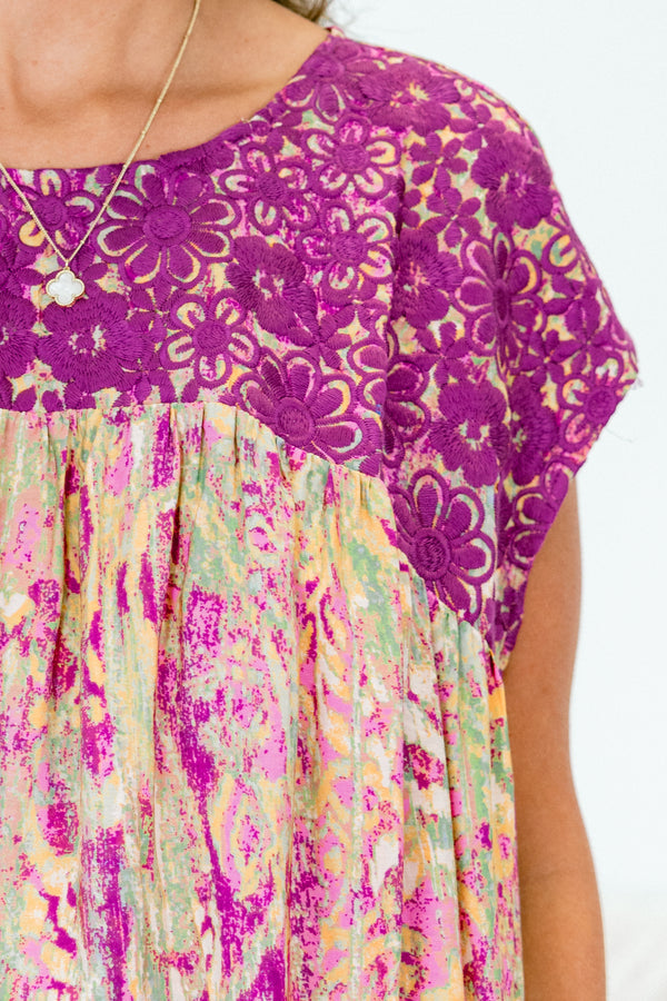 Kirschblütenbaum-Oberteil, Magenta Multi