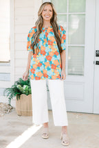 Citrus Bloom Blouse, Blue