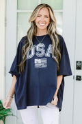 Klassisches American Boyfriend T-Shirt, Midnight Navy