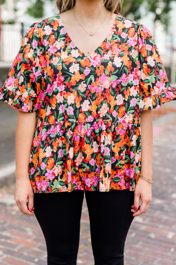 Coastal Garden Top, Schwarz