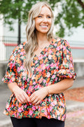 Coastal Garden Top, Schwarz
