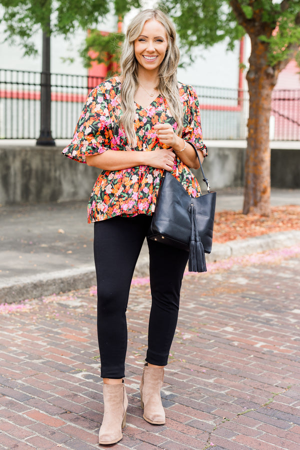 Coastal Garden Top, Schwarz