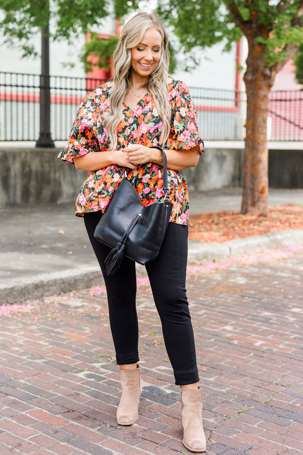 Coastal Garden Top, Schwarz