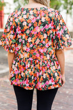 Coastal Garden Top, Schwarz