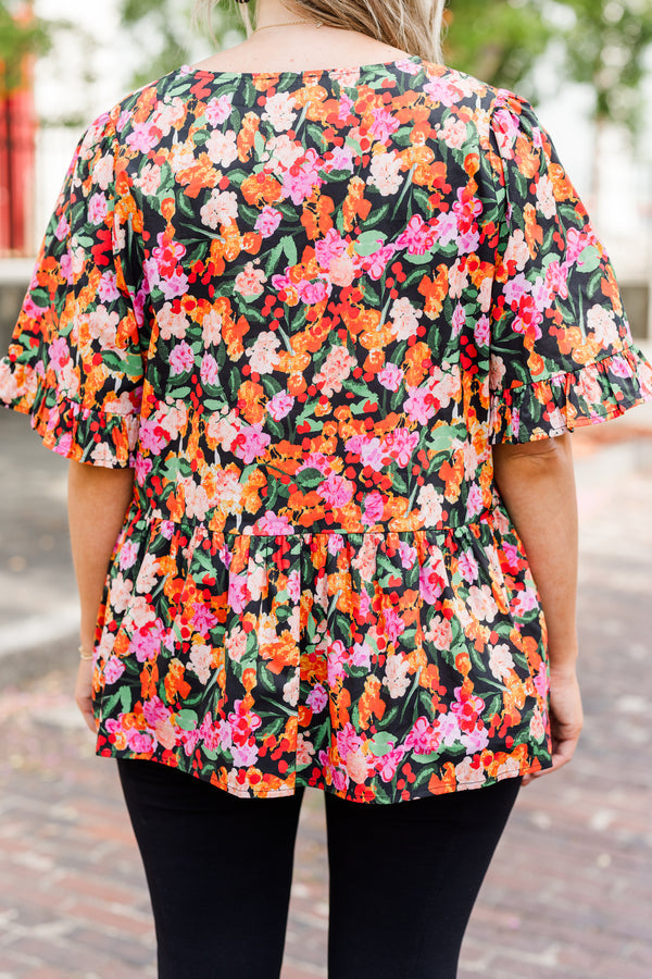 Coastal Garden Top, Schwarz
