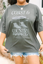 Coast and Country Boyfriend Tee, Smoke Gray