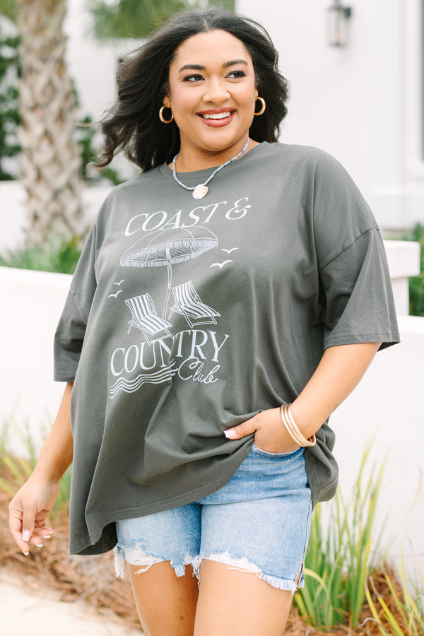 Coast and Country Boyfriend Tee, Smoke Gray