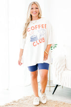 Coffee Club Boyfriend Tee, Ivory