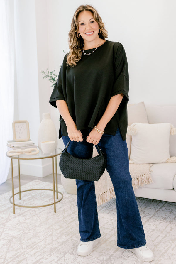 Comfortable Charm Top, Black