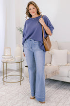 Comfortable Charm Top, Blue Indigo
