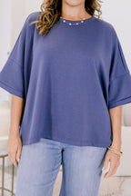 Comfortable Charm Top, Blue Indigo