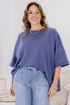 Comfortable Charm Top, Blue Indigo