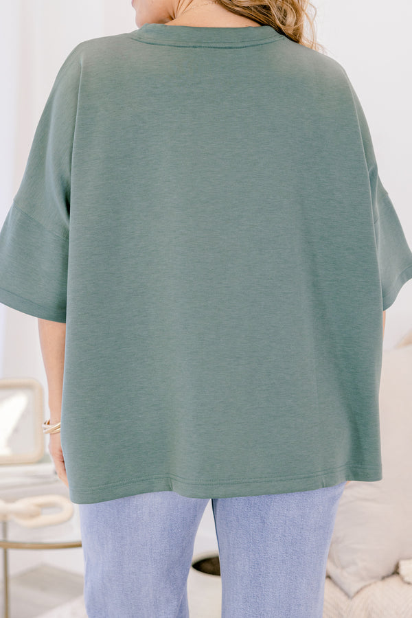 Comfortable Charm Top, Dark Forest