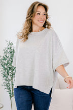 Comfortable Charm Top, Heather Grey