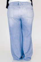 Comfortable And Chic Pants, Printed Denim: Light Wash