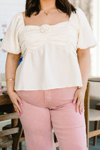 Comforting Help Babydoll Top, Vanilla