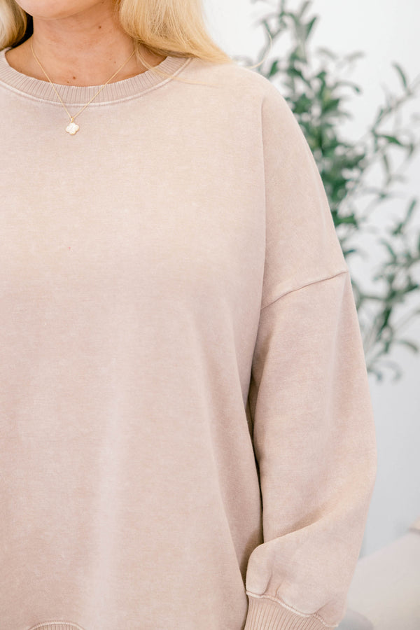 Counting The Days Pullover, Ash Mocha