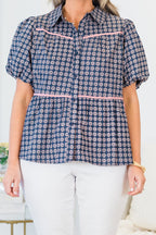 Counting Blossoms Top, Navy