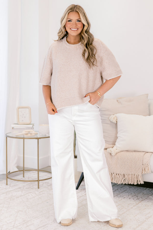 Covering My Bases Jeans, White