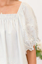 Cozy Love Top, Blue Stripe
