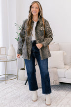 Kuschelige Babydoll-Shacket mit Karomuster, Leopard
