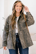 Kuschelige Babydoll-Shacket mit Karomuster, Leopard