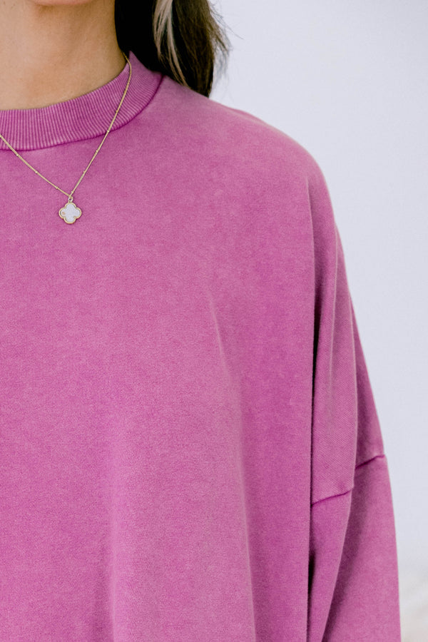 Cozy Pullover, Plum Berry