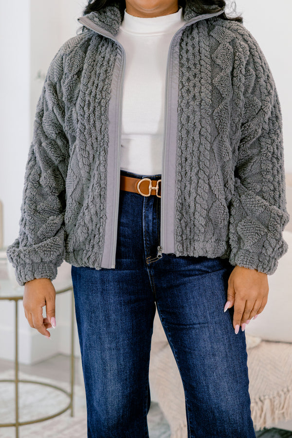 Cozy Up Jacke, Grau