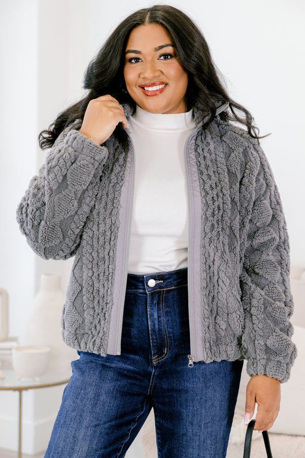 Cozy Up Jacke, Grau