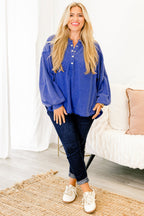 Crimson Sunset Pullover, Blue