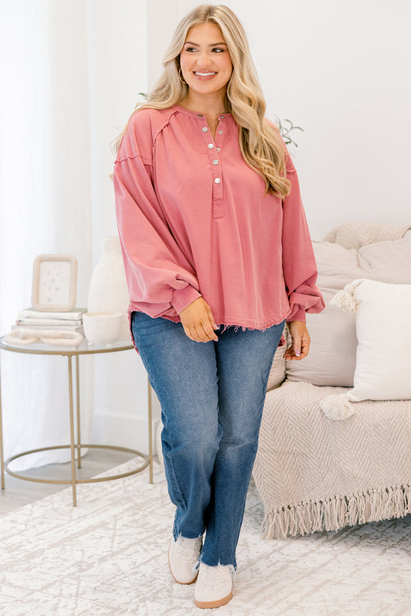 Purpurroter Sonnenuntergang-Pullover, Mauve Rosa