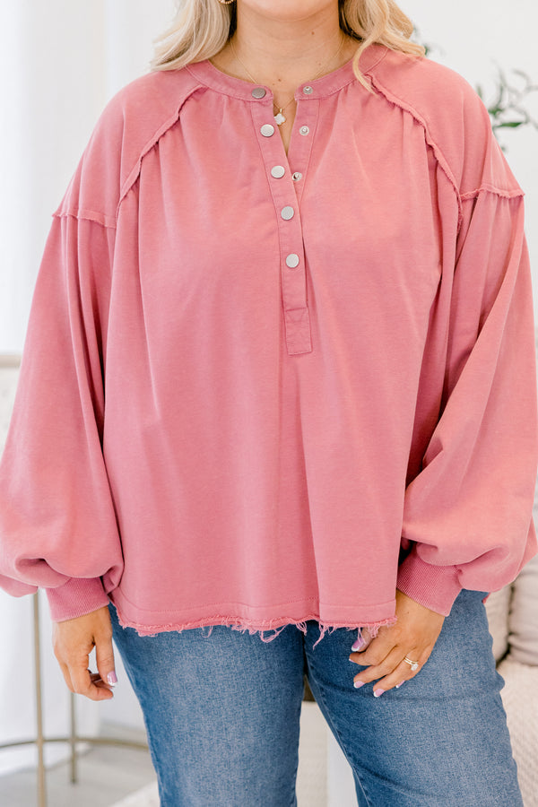 Purpurroter Sonnenuntergang-Pullover, Mauve Rosa