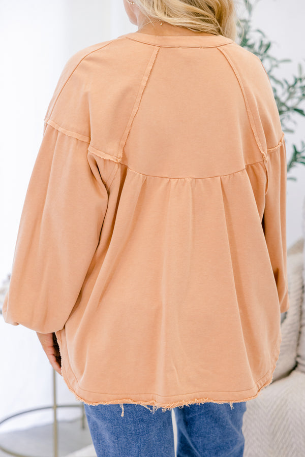 Crimson Sunset Pullover, Taupe