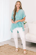 Cute And Carefree Top, Dusty Teal
